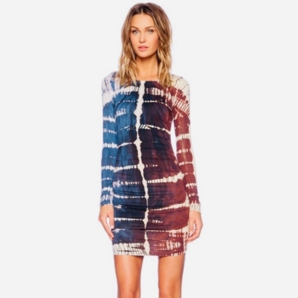 Gypsy 05 Tie-Dye Midi Dress - Blue and Purple